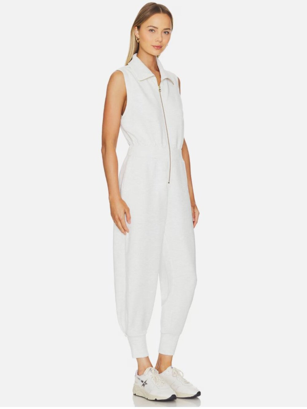 Varley Madelyn Jumpsuit Doublesoft In Ivory Marl Womens S